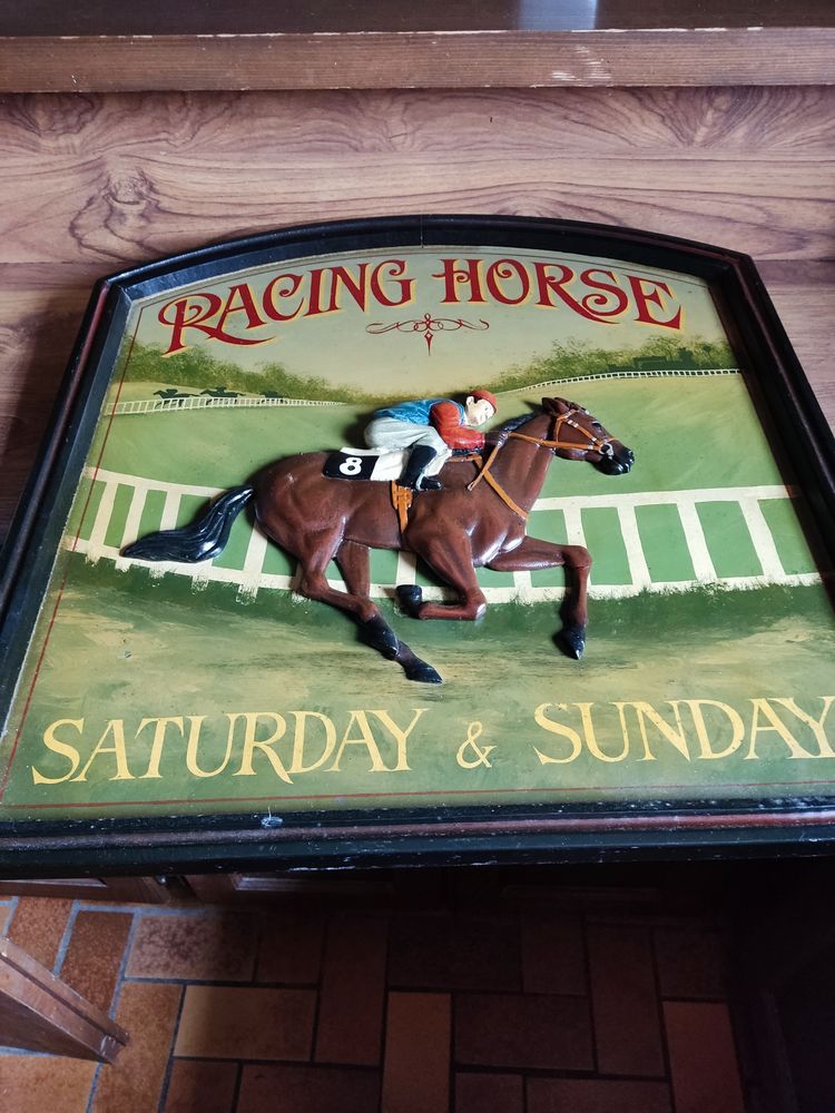 Joli et grand tableau Racing Horse 25 Meg�ve (74)
