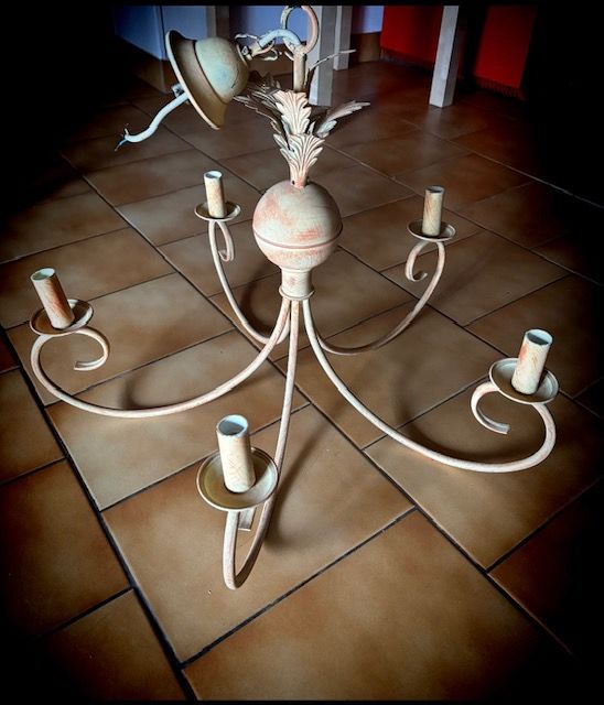 Joli lustre cinq branche style baroque 30 Audun-le-Tiche (57)