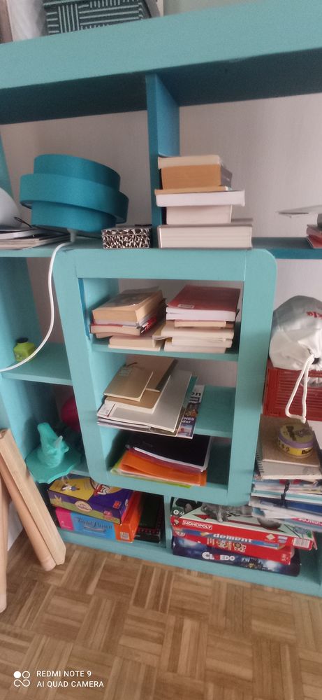 Jolie biblioth�que en noyer bleu en tbe 70 Montrouge (92)