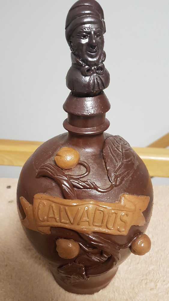 Jolie bouteille en terre cuite peinte 14 Auneau (28)