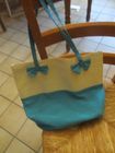 Jolie sac cr�me et bleu vert neuf en tissus neuf 0 M�rignies (59)