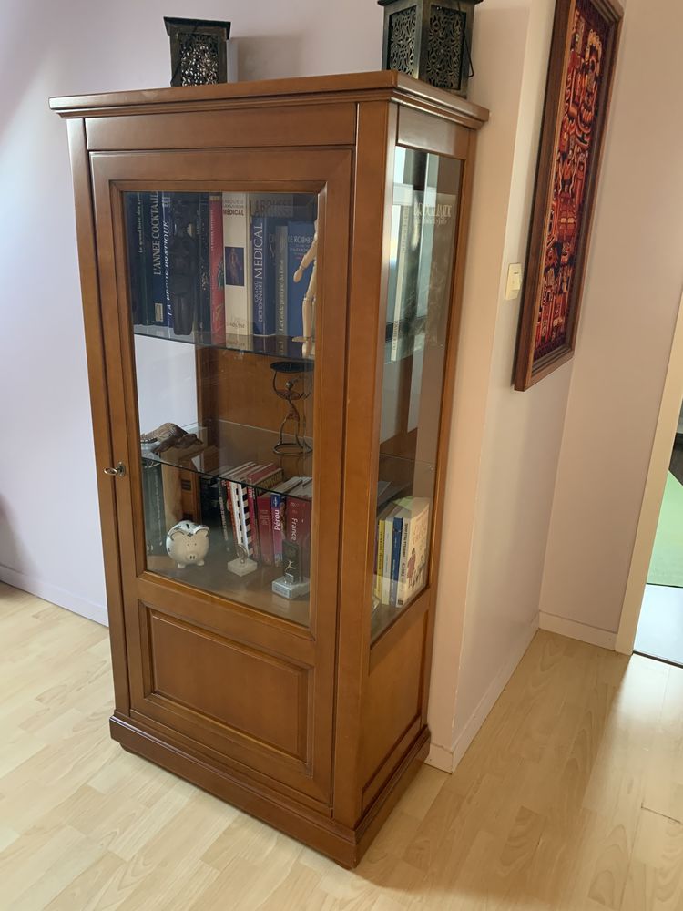 Jolie vitrine/argentier en merisier 180 Vieuvicq (28)
