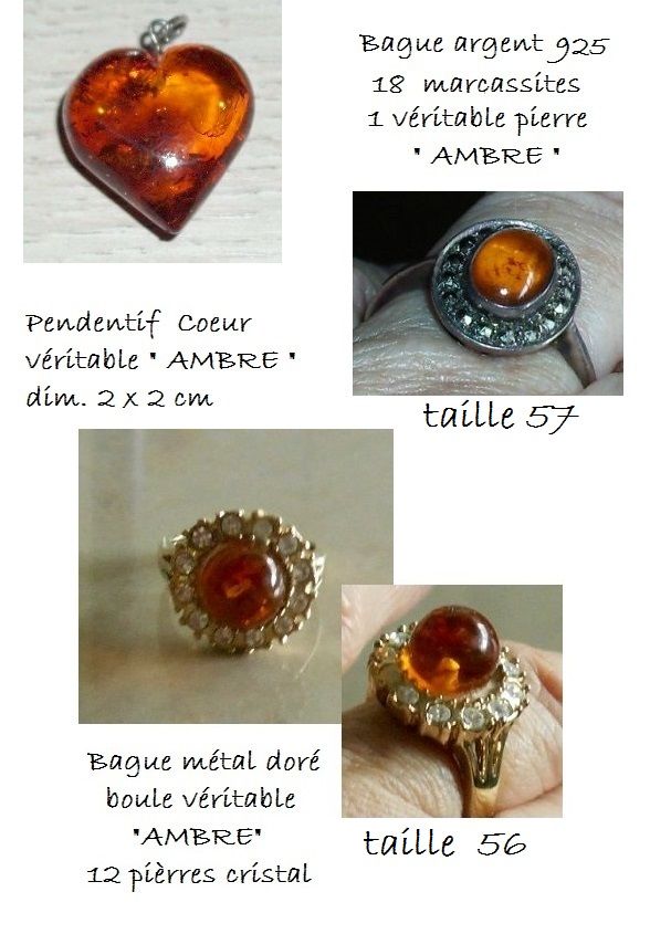 3 Jolis bijoux d'AMBRE de la Baltique 30 Antibes (06)