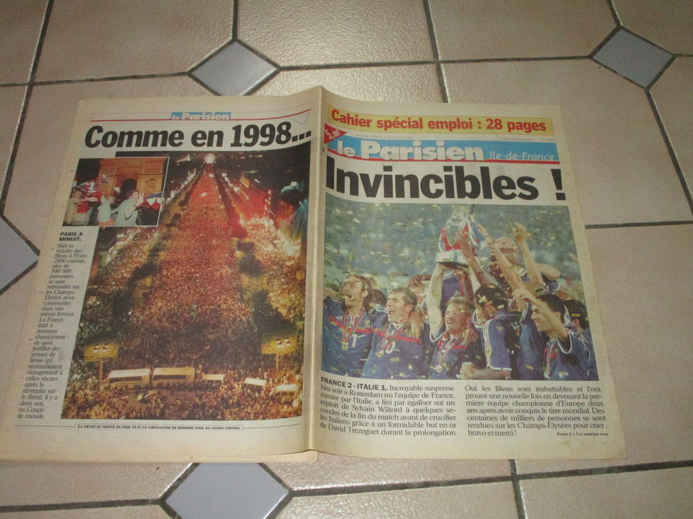 JOURNAL FOOTBALL FRANCE CHAMPION D EUROPE 3 JUILLET 2000 15 Villepinte (93)