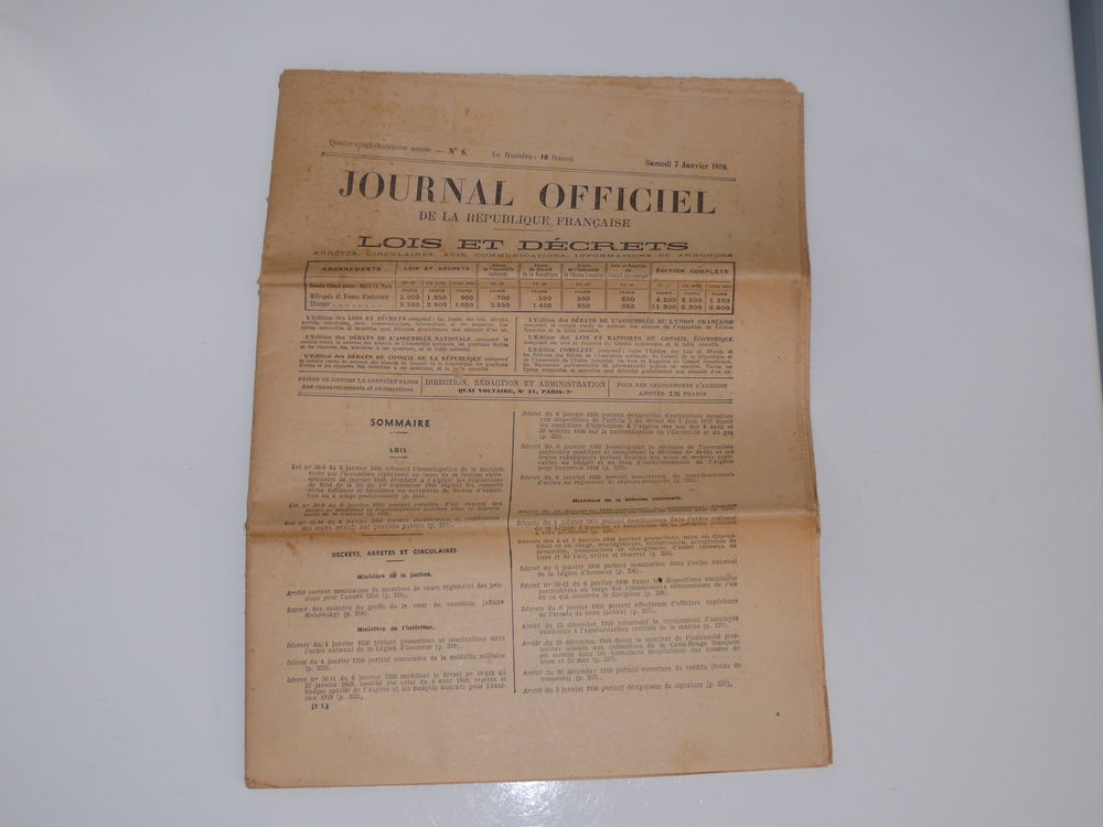 Journal Officiel n�6 3 Saintes (17)