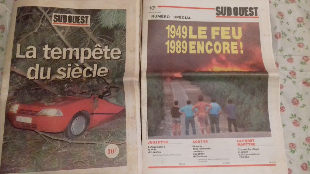 Journaux Sud Ouest �v�nements 1989 et 1999 0 M�rignac (33)