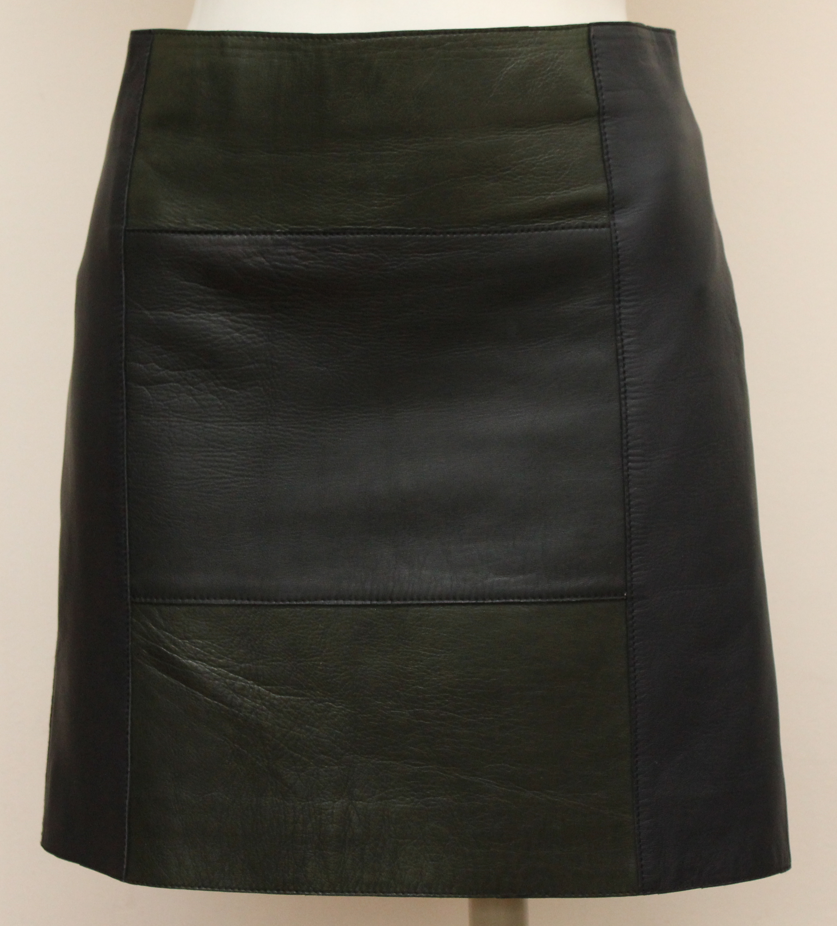 Jupe cuir marine et vert SAINT LAURENT T.40 Fr 340 Issy-les-Moulineaux (92)