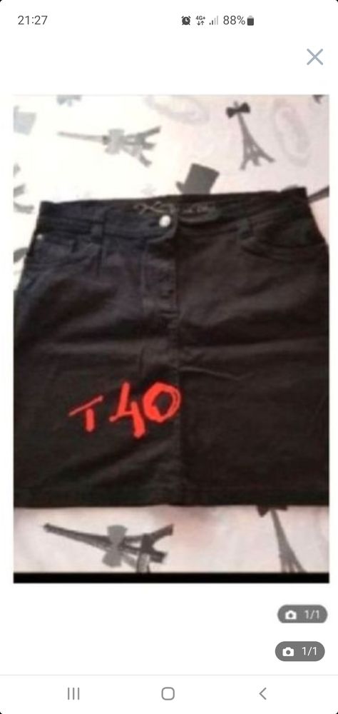 jupe en jeans noire taille 40 8 Bron (69)