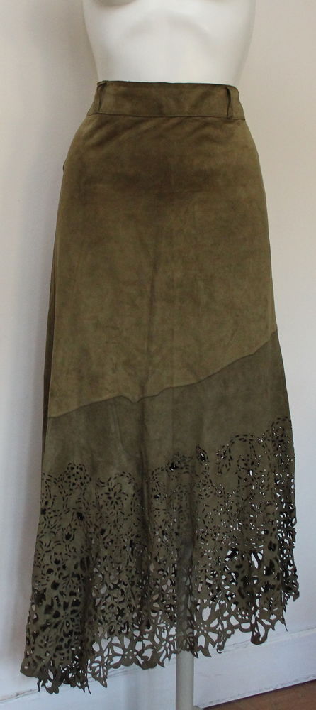Jupe veau velours kaki ROBERTO CAVALLI T.S 180 Issy-les-Moulineaux (92)
