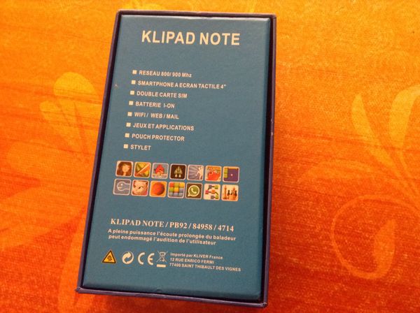 Klipad Note  smarphone  PB 92 55 Six-Fours-les-Plages (83)