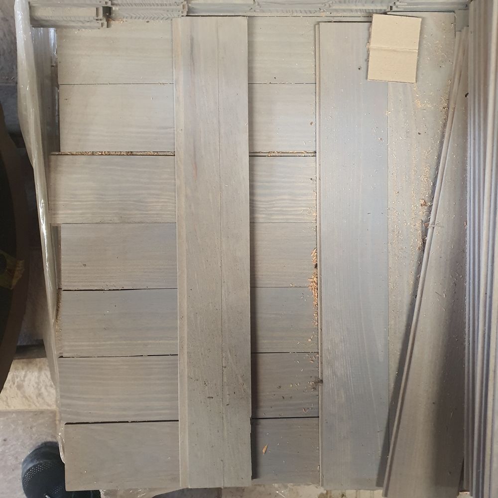 LAMBRIS GRIS - LAMES COURTES (d�co COURSON Gris) AMENAGEMENT Van, Fourgon 4 Saint-Porquier (82)