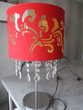 Lampe abat jour rouge avec pampilles h 55 cm 15 Port-sur-Sane (70)