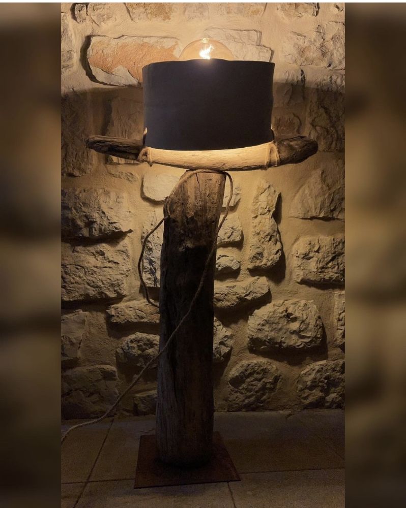 Lampe en bois flott� et c�ramique 450 Nice (06)