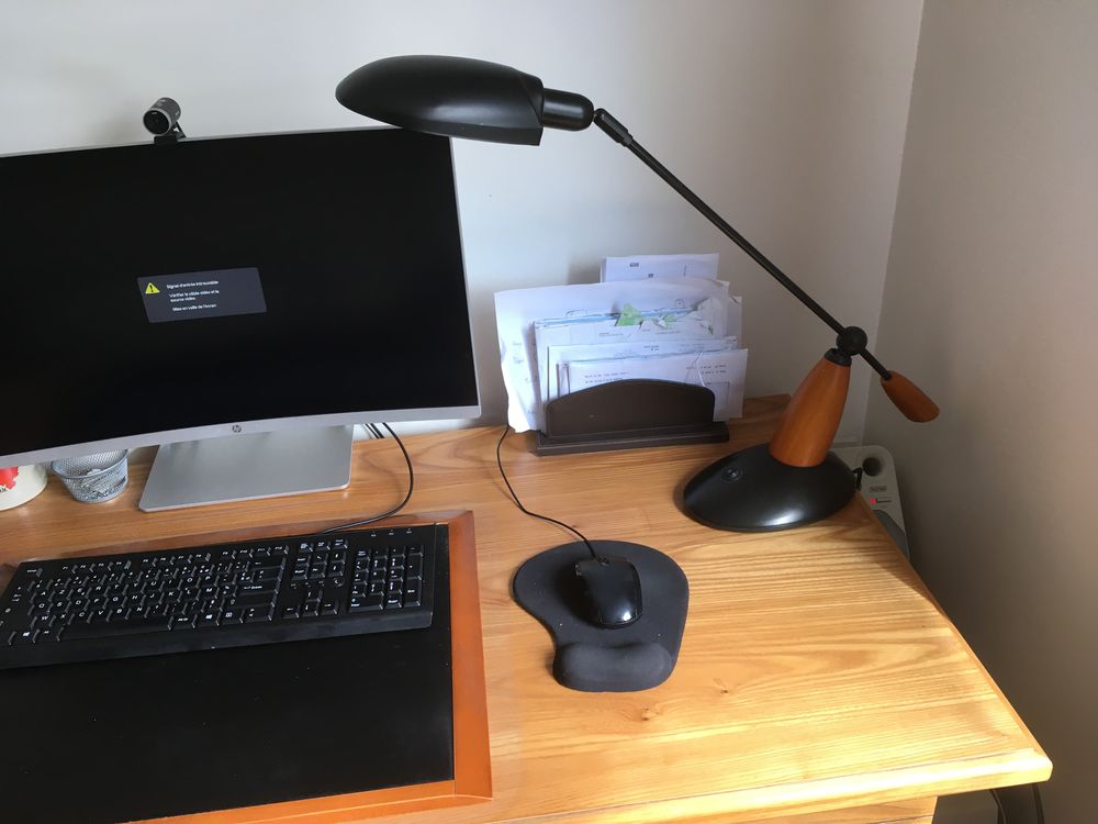 Lampe de bureau design articul�e sur socle finit� acier bois 26 Le Pecq (78)