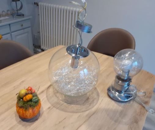 Lampe de chevet et lustre assorti 20 Hennebont (56)
