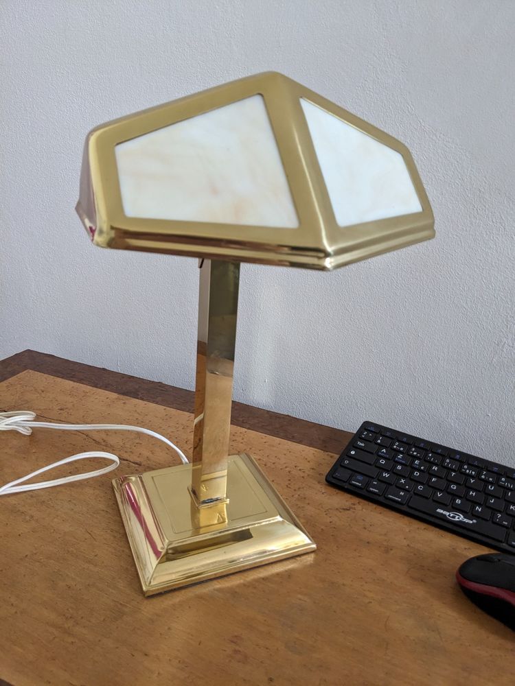 Lampe art d�co PIROUETT de direction en laiton poli avec ver 265 Marseille 13 (13)