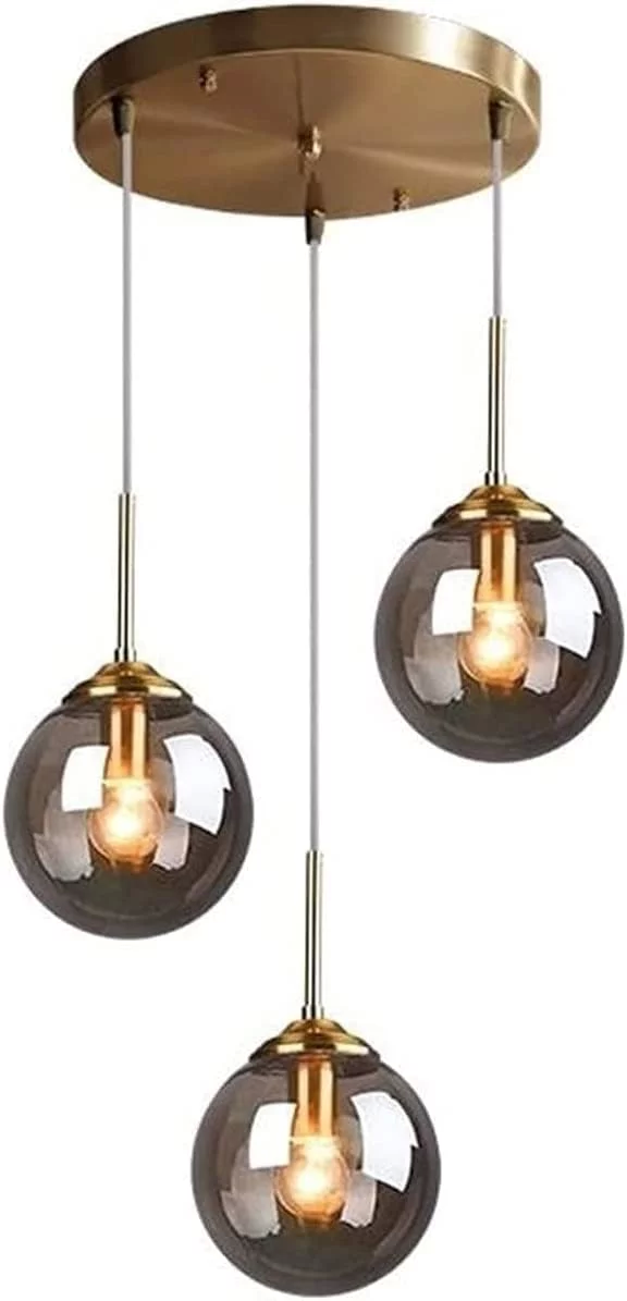 Lampe suspendue 3 boules de verre 49 Villemomble (93)