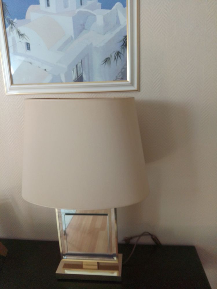 Lampe en verre et dor�e 60 Paris 16 (75)