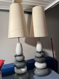 2 Lampes en GALETS Couleur 50 Cannes (06)