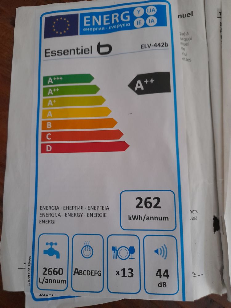 Lave vaisselle  
Larg 60cm de chez boulanger 260 Bourbourg (59)