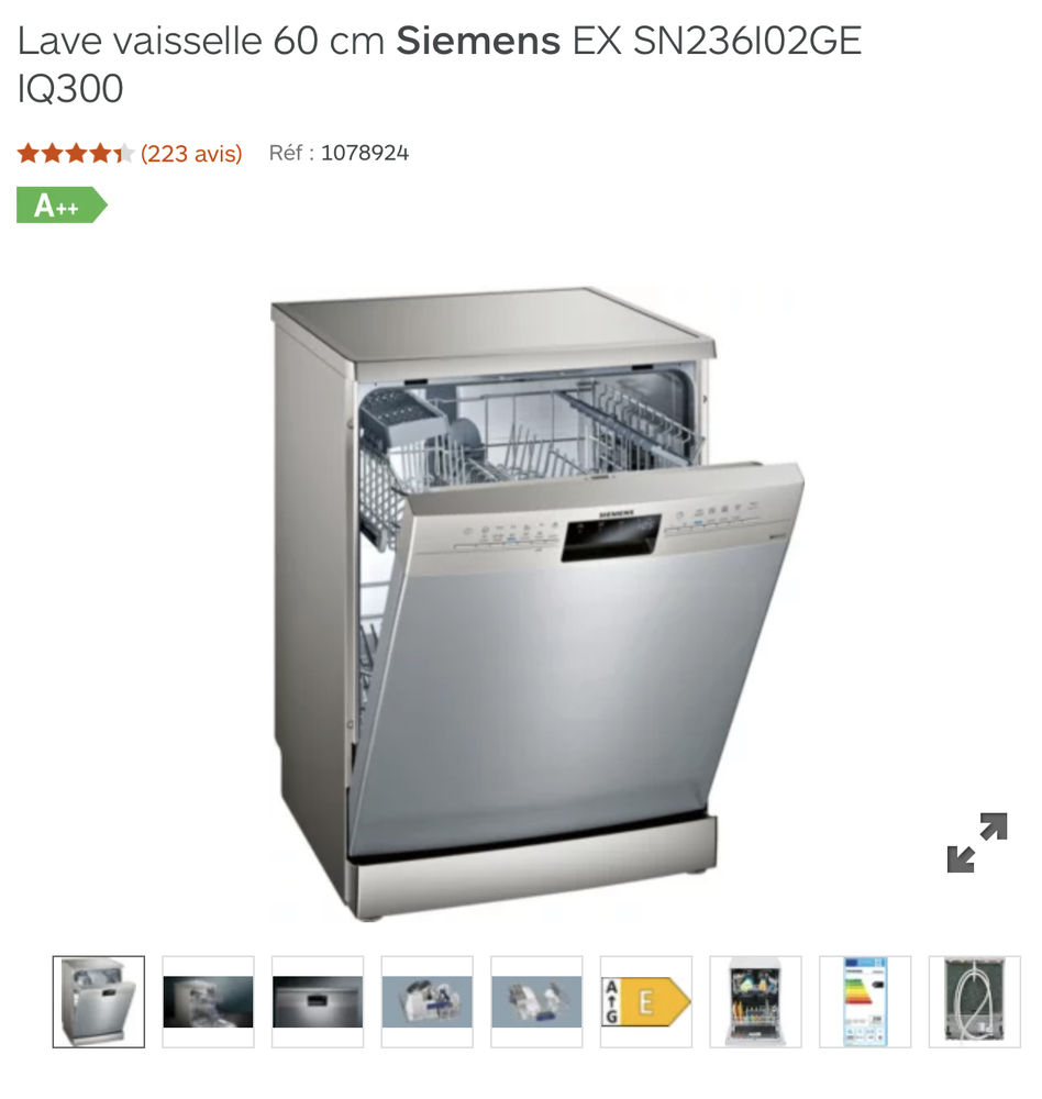 lave vaisselle SIEMENS IQ300 300 Paris 15 (75)