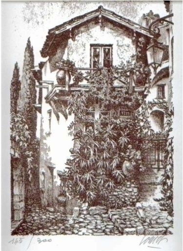 Litho en tirage limit� N�145/300 sign�e au crayon 0 Le Roc-Saint-Andr� (56)