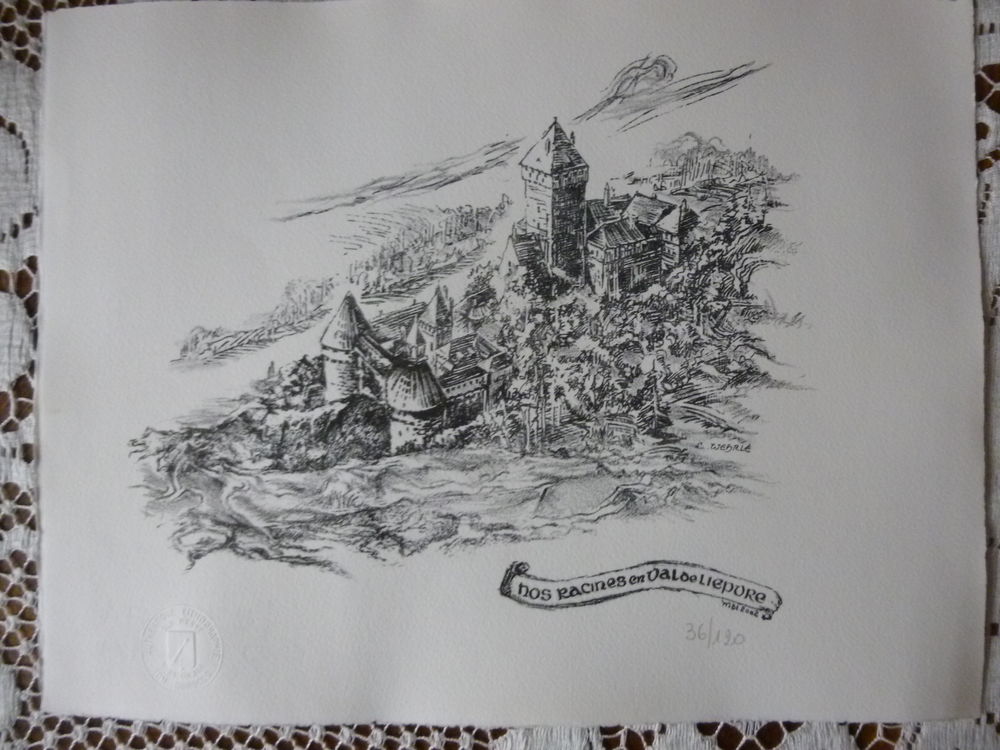 LITHOGRAPHIE TOM BOROCCO .  LE CHATEAU DU HAUT KOENIGSBOURG 15 Urb�s (68)