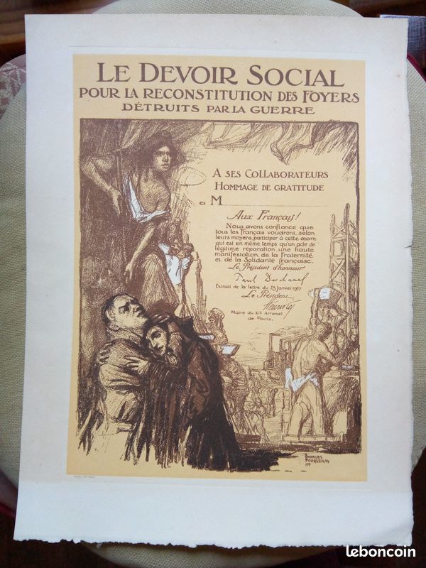 Lithographie Le Devoir social 19 Beauchamp (95)