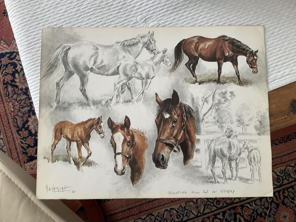 Lithographie H Dwatigant Jellatina et son foot par Nijinsky 1 Saint-Gratien (95)