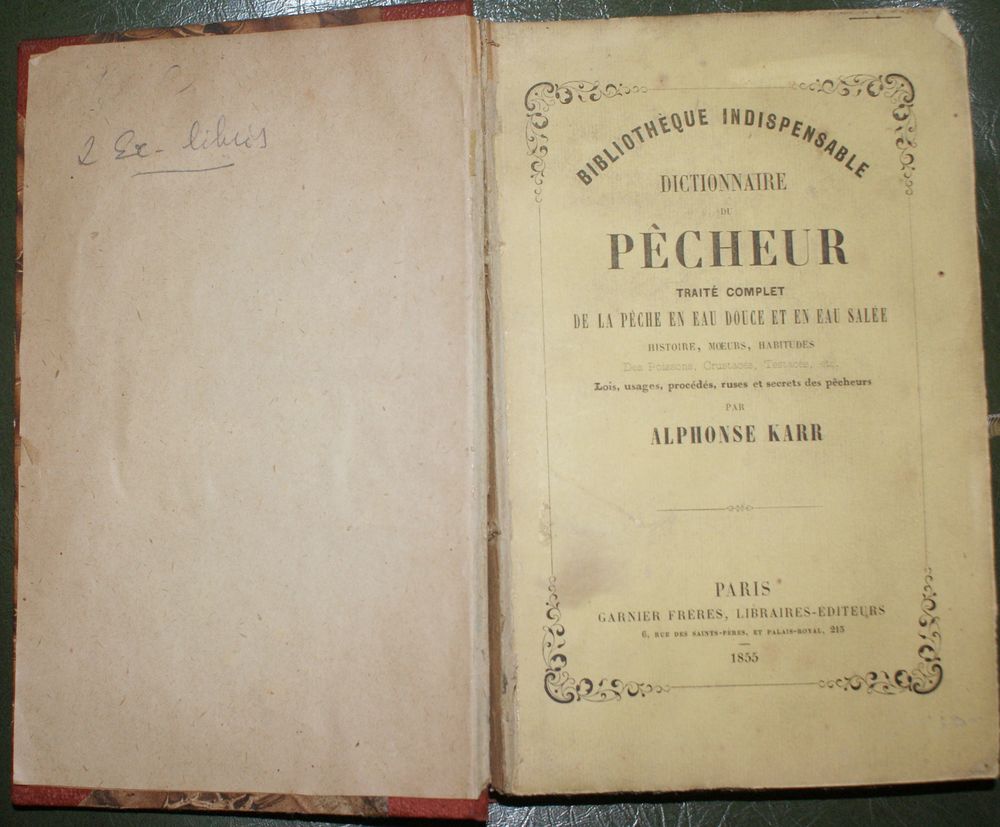 livre ancien de 1855 sur la p�che 50 Montcy-Notre-Dame (08)