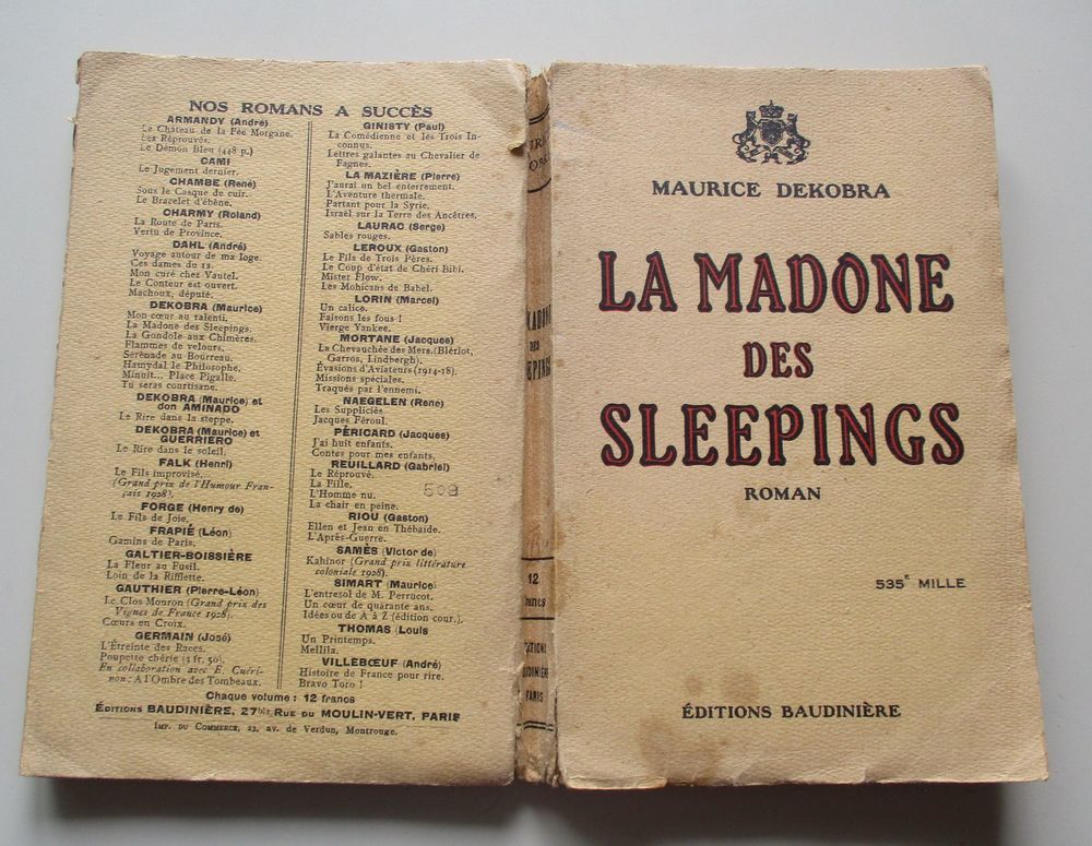 LIVRE ANCIEN DE 1925 LA MADONE DES SLEEPINGS 6 Saint-Andr�-les-Vergers (10)