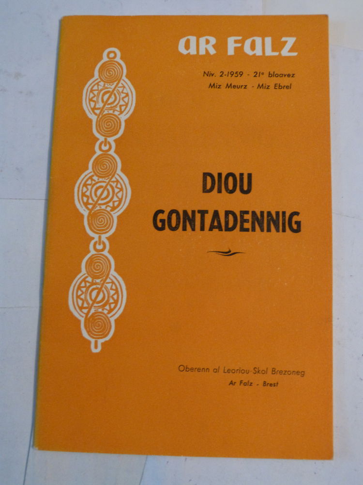 livre �crit  BRETON  DIOU GONTADENNIG  AR FALZ  niv 2 - 1959 8 Brest (29)
