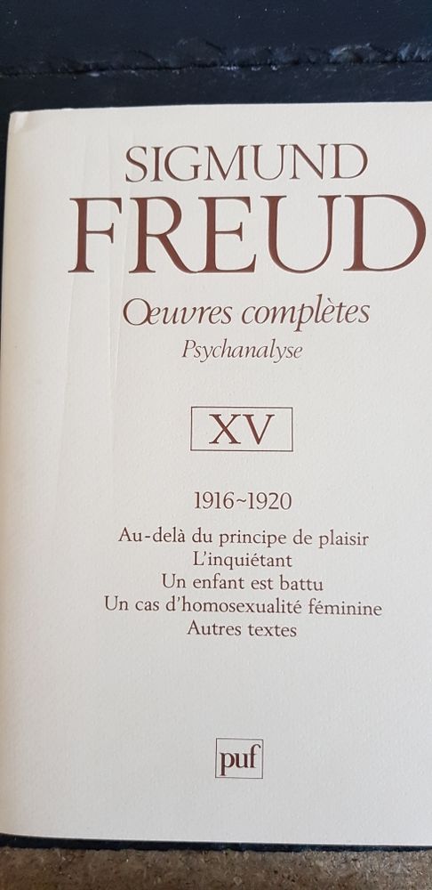 livre de Sigmund Freud tome XV �dition puf 19 Mont�limar (26)