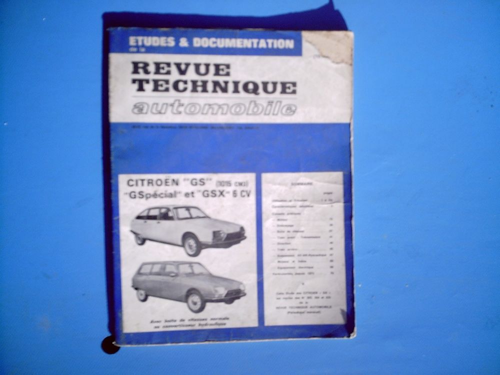 livre technique pour CITROEN GS 12 Tamaris Sur Mer (83)