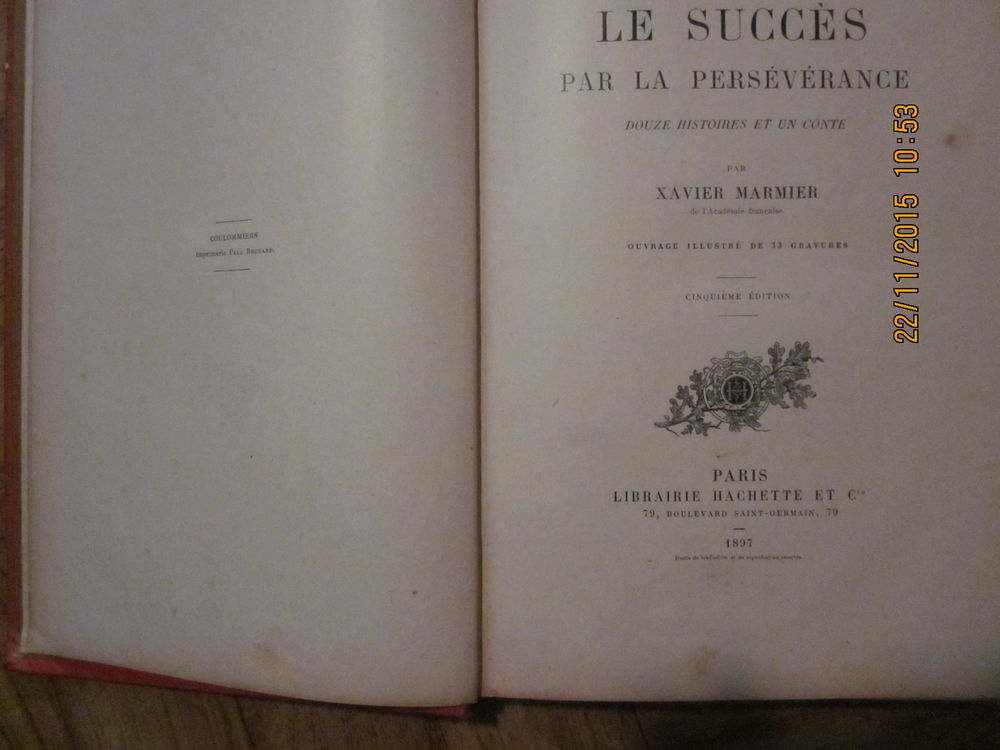 livre-xavier MARMIER--hachette 15 V�nissieux (69)