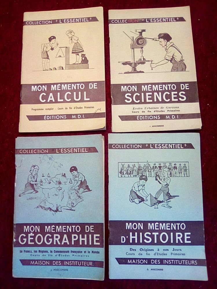 4 LIVRES DE CALCUL/SCIENCES/G�OGRAPHIE/HISTOIRE ans 60 8 Gannat (03)