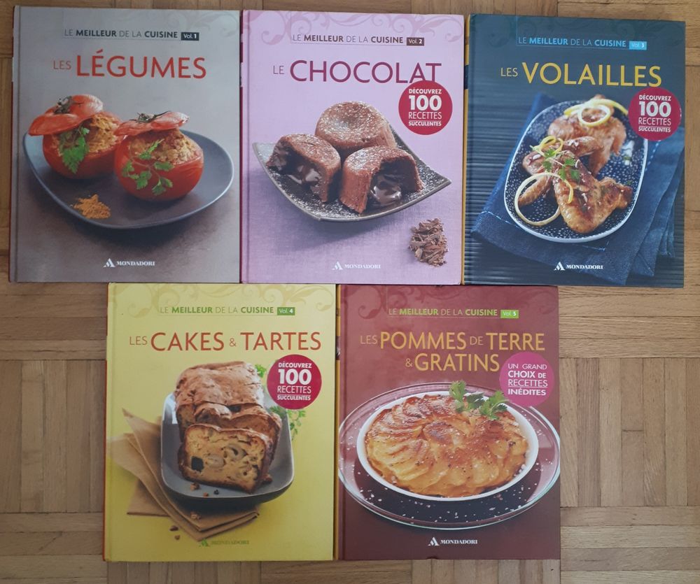 Lot 5 livres Collection Le meilleur de la cuisine Mondadori numéros 1 à 5 - TBE 13 Villemomble (93)