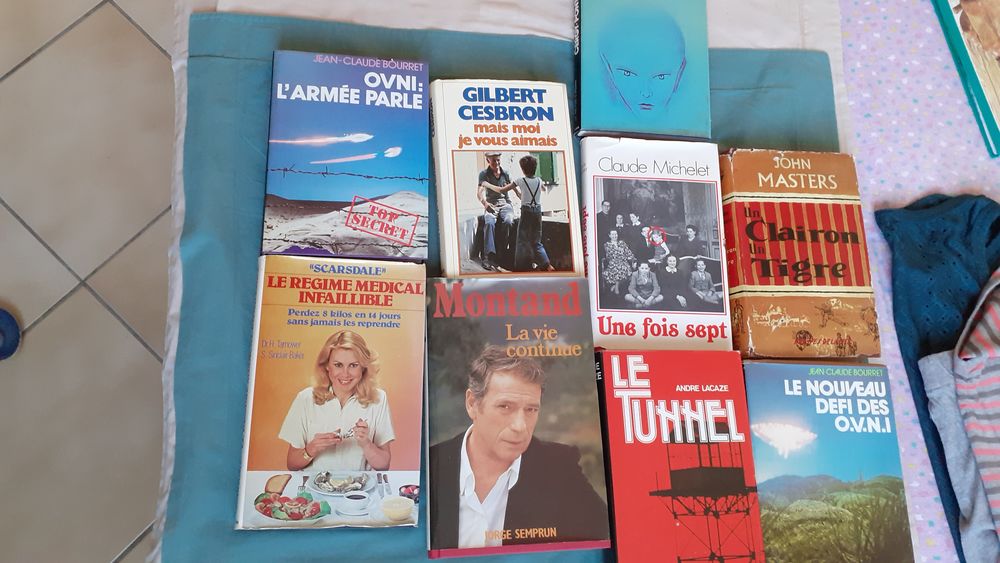 Lot de 9 livres divers reli�s avec jacquette 24 Grisolles (82)