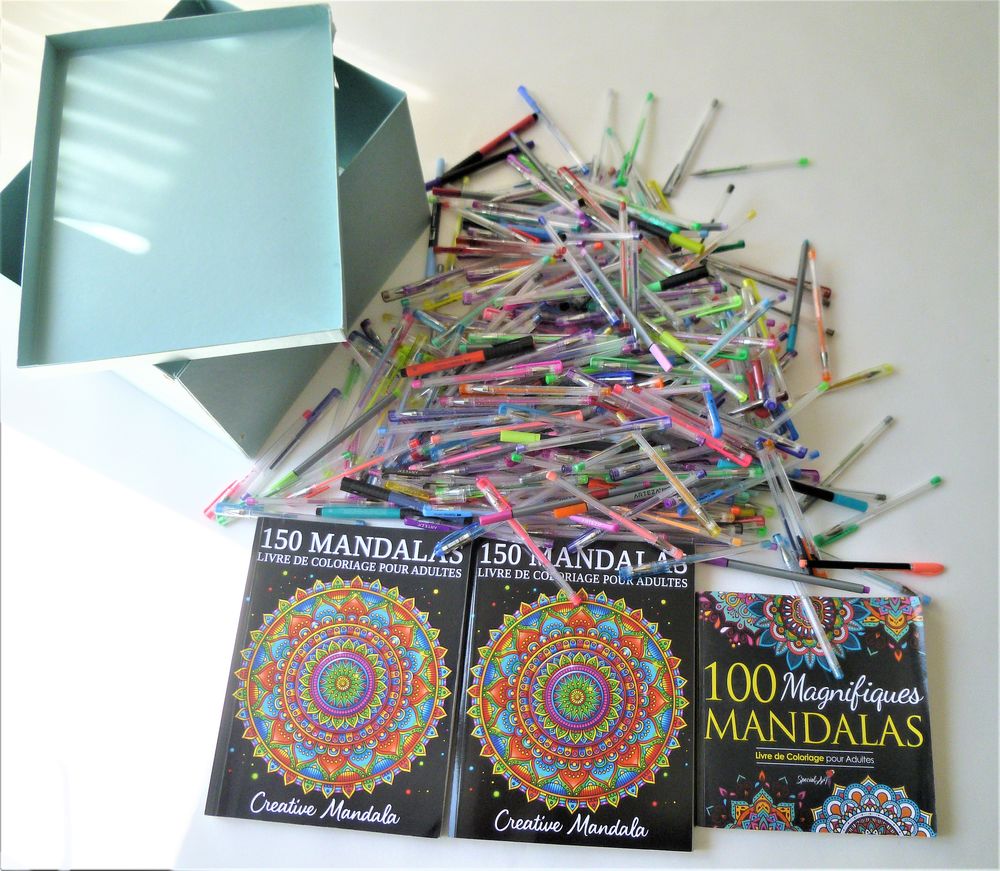 LOT  3 LIVRES DE MANDALA + STYLOS + FEUTRES 17 Versailles (78)