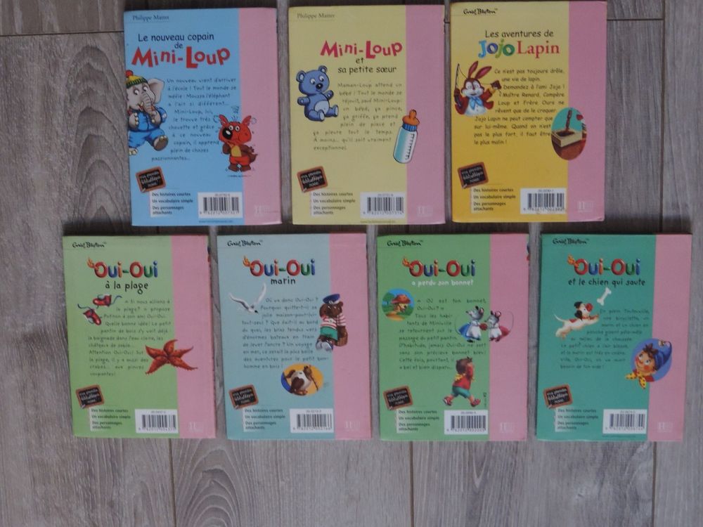 Lot 7 Livres Oui Oui Mini Loup Jojo Lapin - 