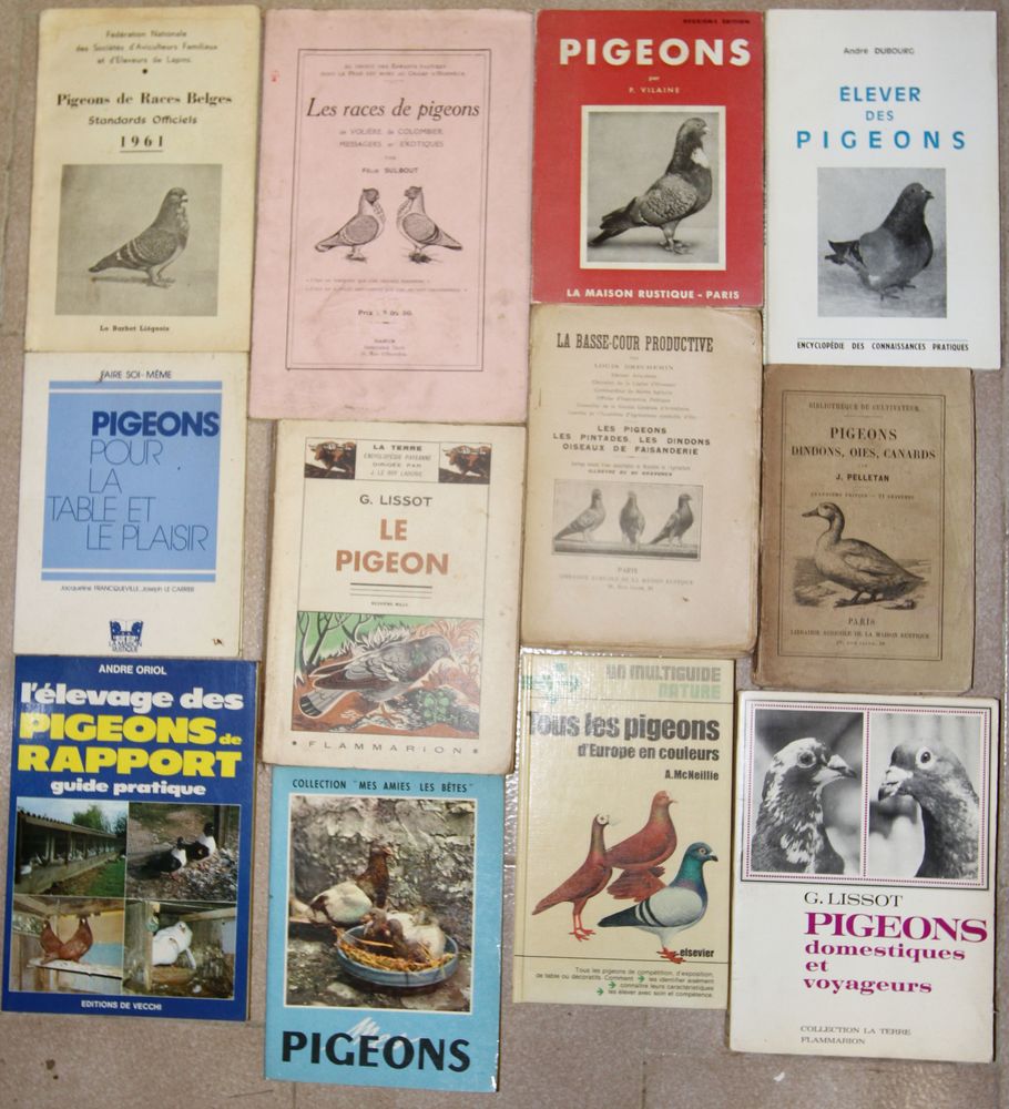 lot de 12 livres sur les pigeons 69 Montcy-Notre-Dame (08)