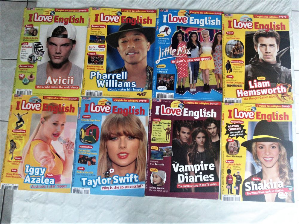 15 livres de la série   I LOVE ENGLISH avec CD (5ème à 3ème) 15 Lannion (22)