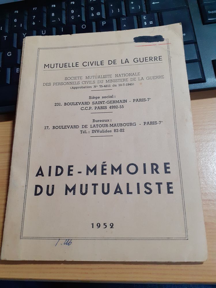 LIVRET MUTUELLE CIVILE DE LA GUERRE 1952 5 Levainville (28)