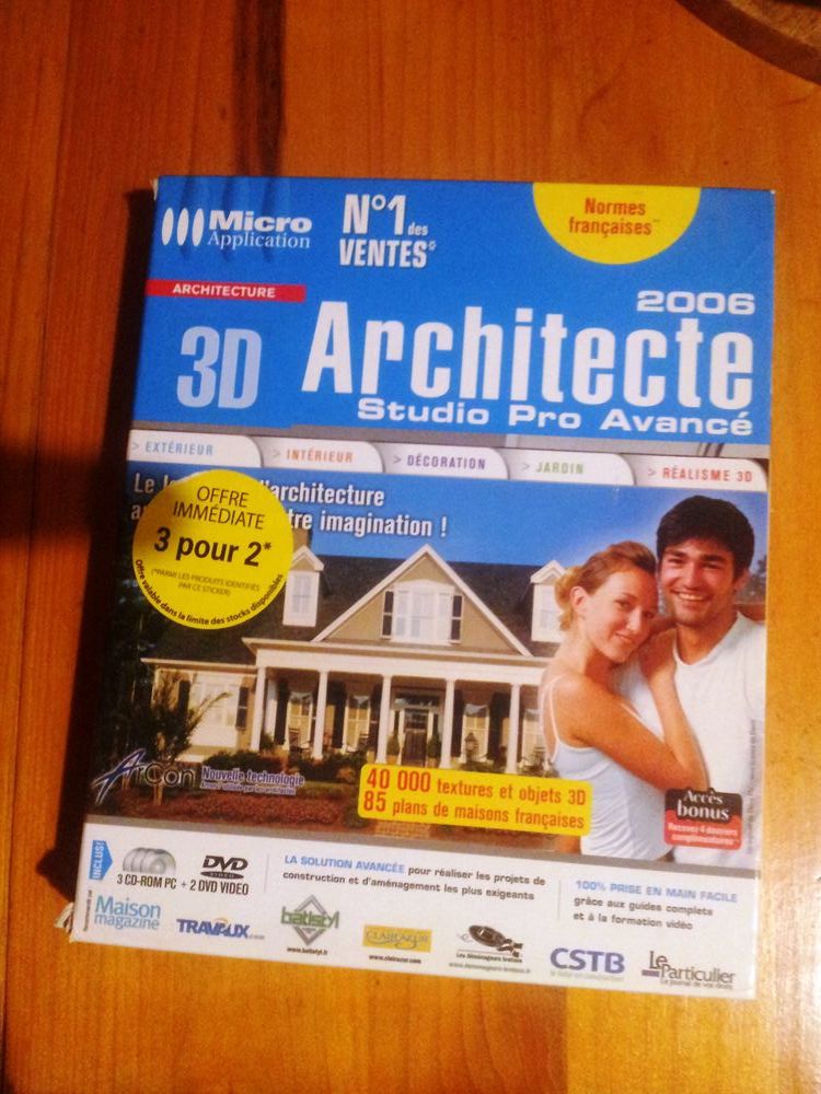 logiciel architecte d'interieur
envoi possible
prix n�gociab 18 Boussac-Bourg (23)