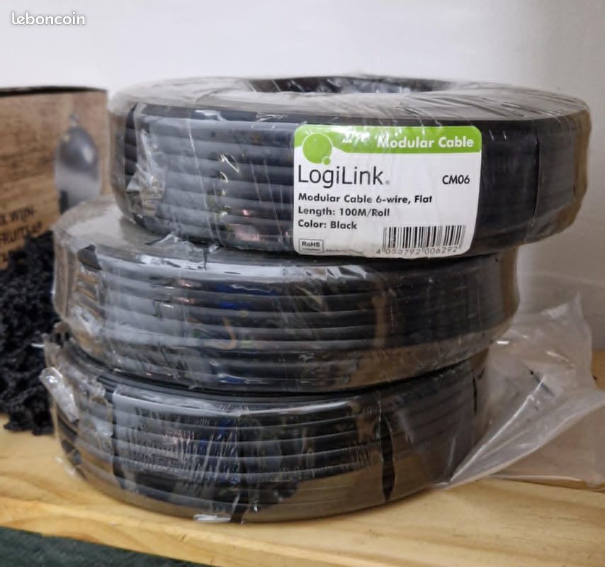 LogiLink Modular Flat Cable 6-wire, colour black, 100m * 3 45 Reims (51)