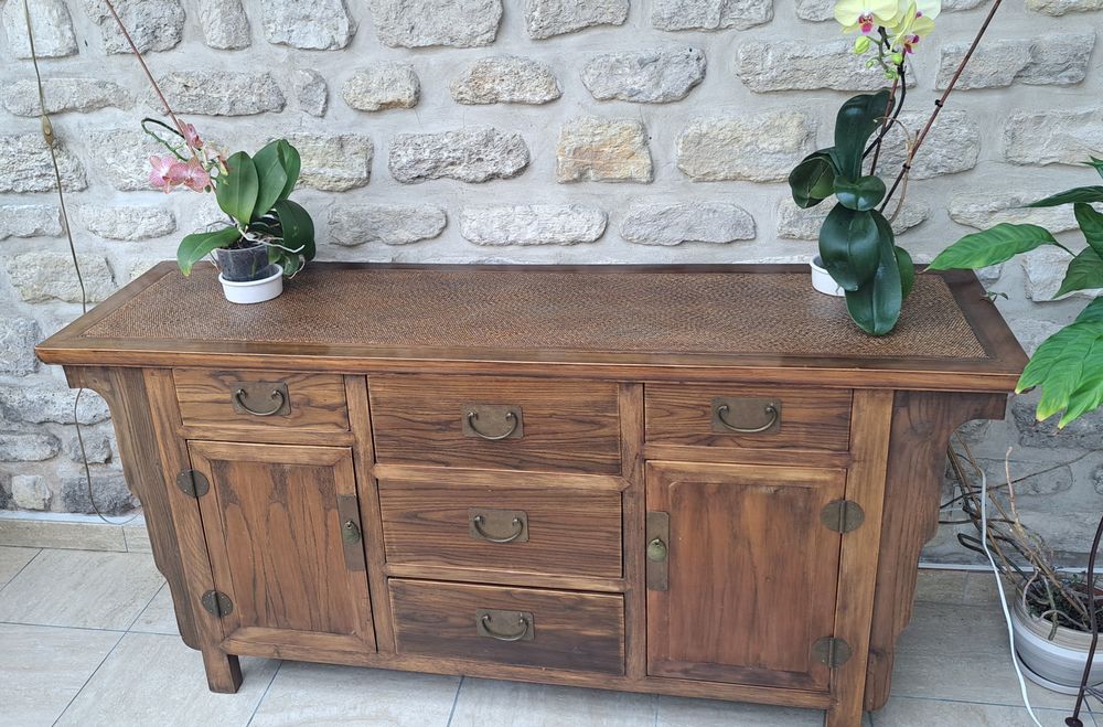 Long Buffet bas / Bahut de style asiatique 300 Marnes-la-Coquette (92)