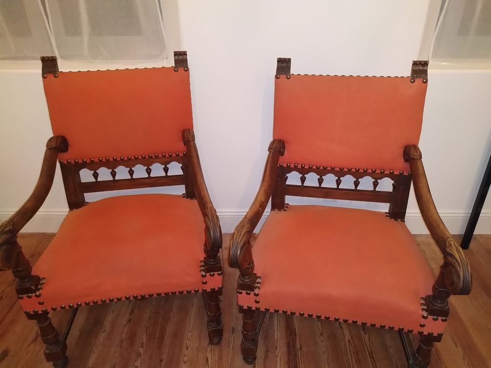 lots de 2 Fauteils anciens en bois 100 Fleurance (32)