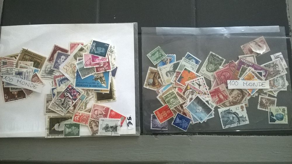 Lots timbres 100 monde 5 H�ricourt (70)