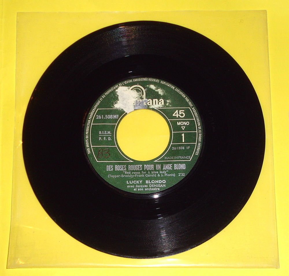 LUCKY BLONDO -45t- DES ROSES ROUGES POUR UN ANGE BLOND -1965 3 Roncq (59)
