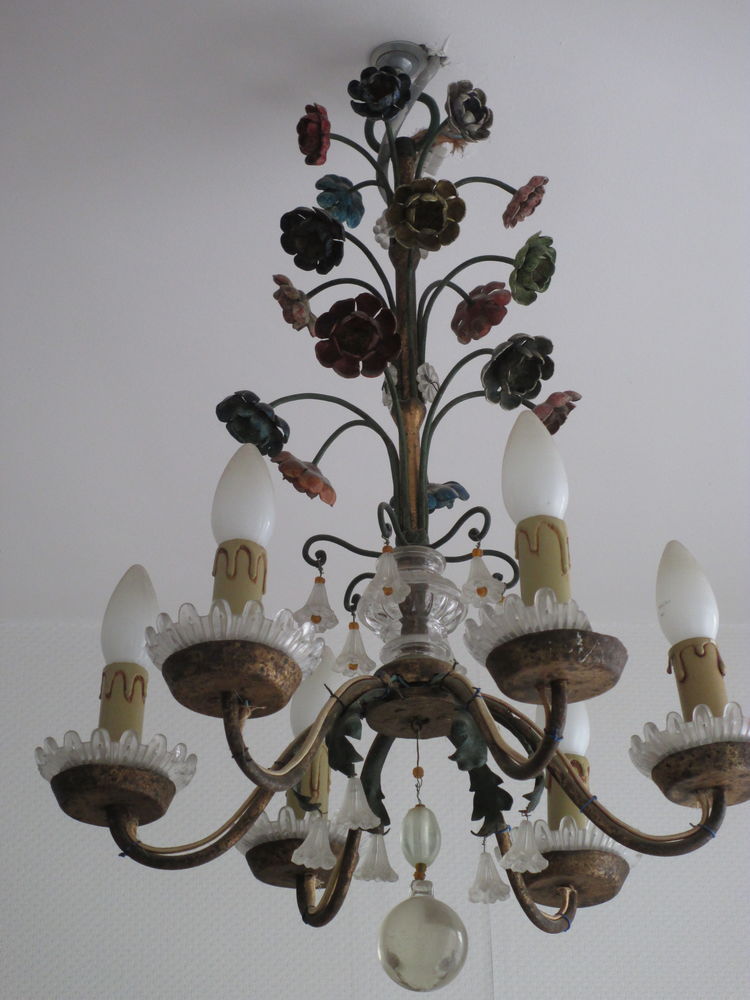 Luminaire ancien suspendu d�coration en couleurs 150 Tonnay-Charente (17)